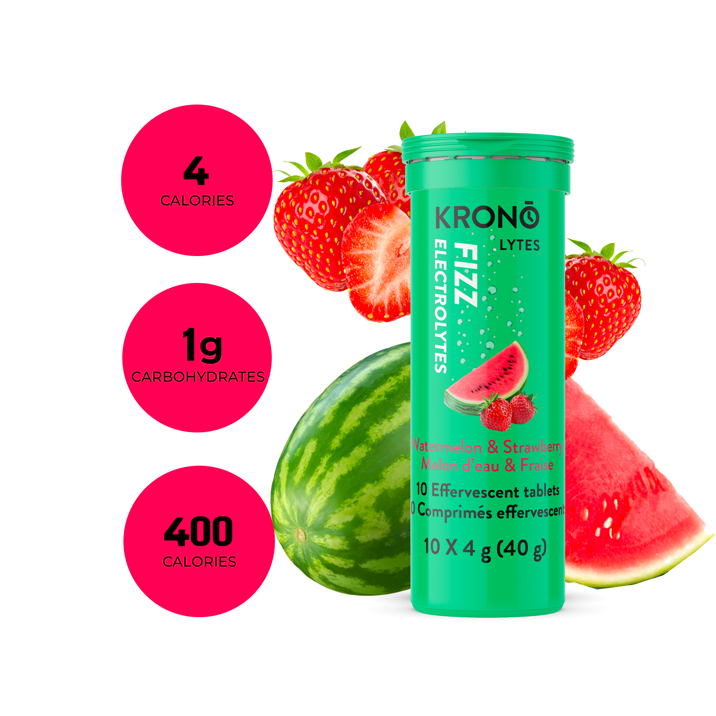 Comprimés effervescents Melon d’eau & Fraise