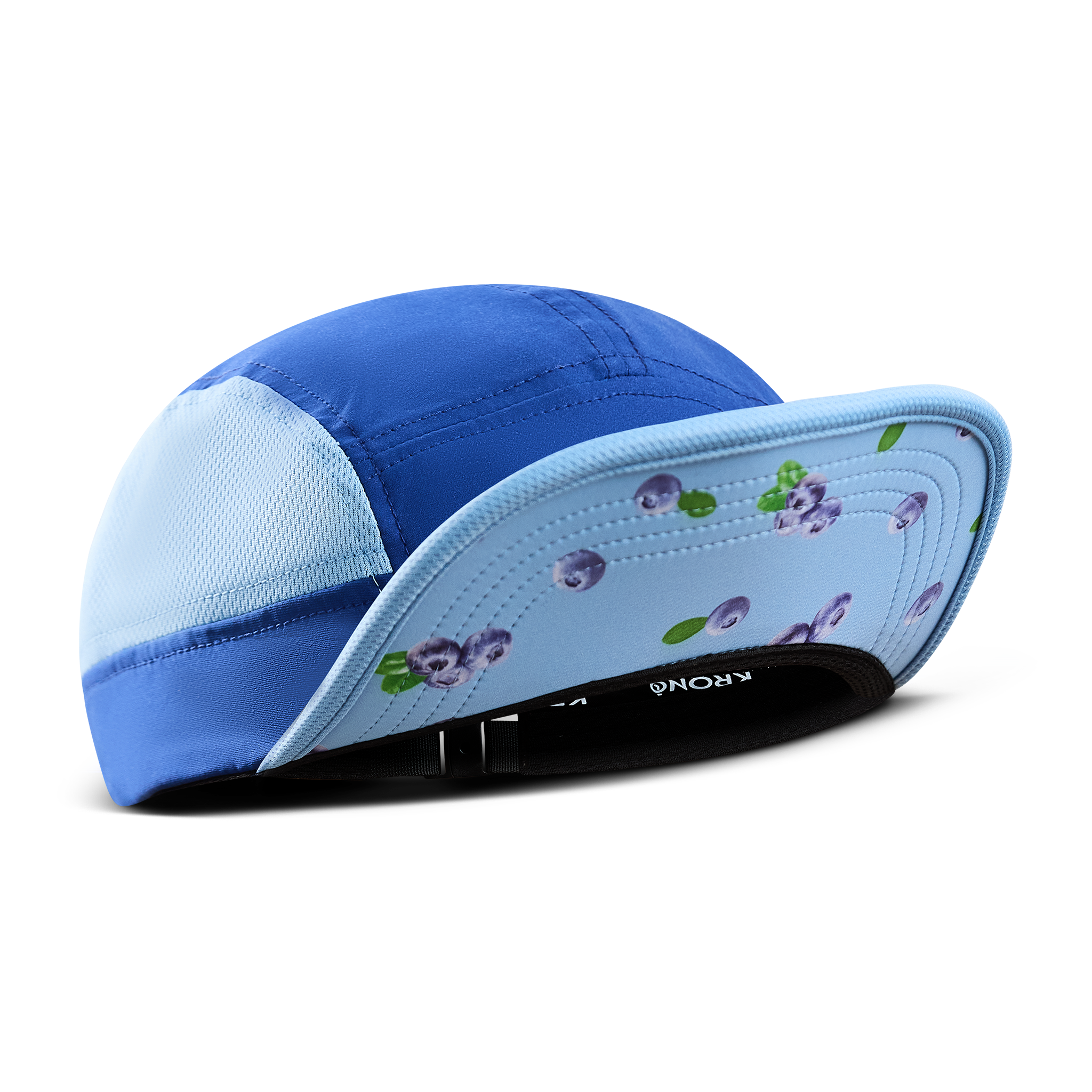 Krono Nutrition blueberries cap, front view, brim up