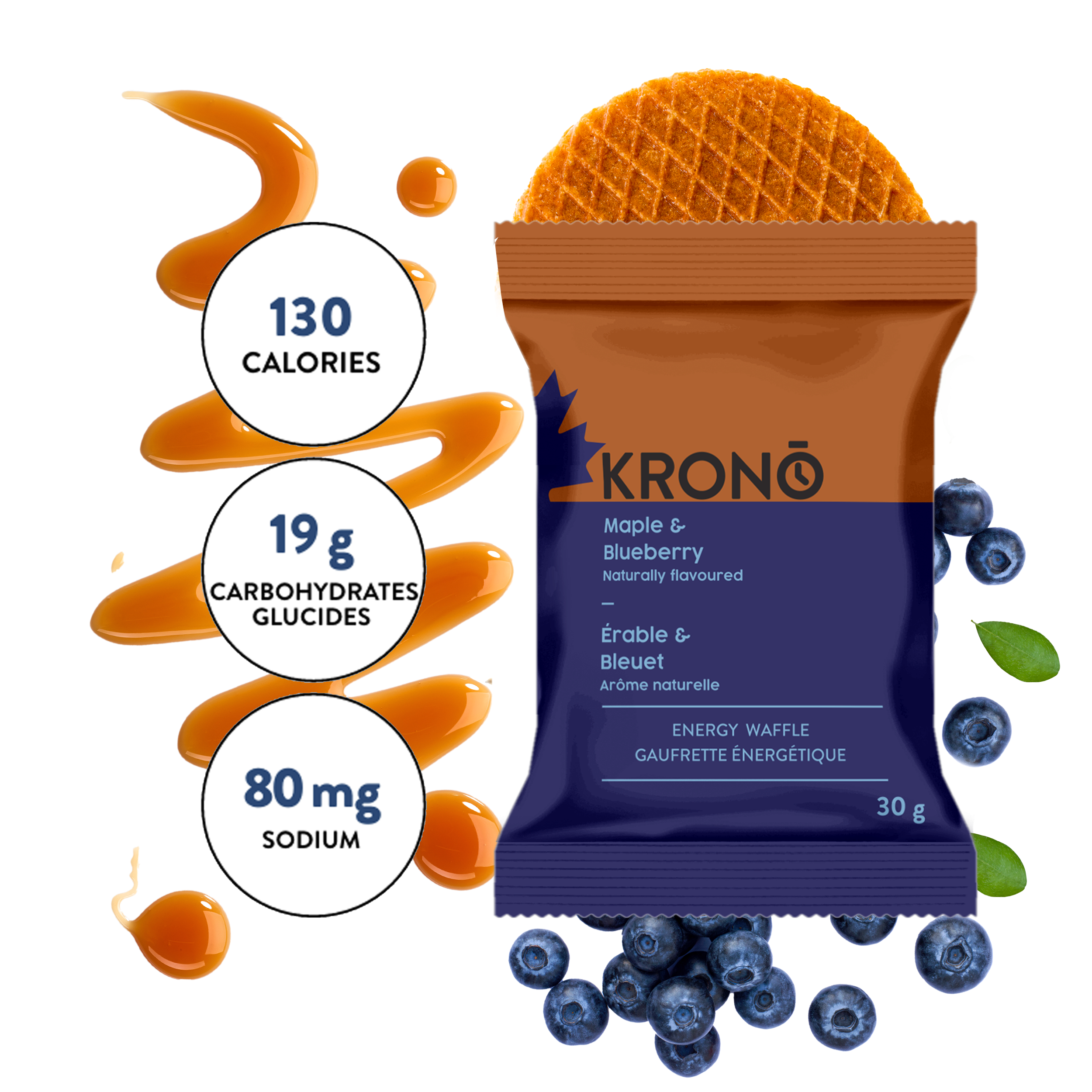 Energy Waffles Maple & Blueberry - Box of 12