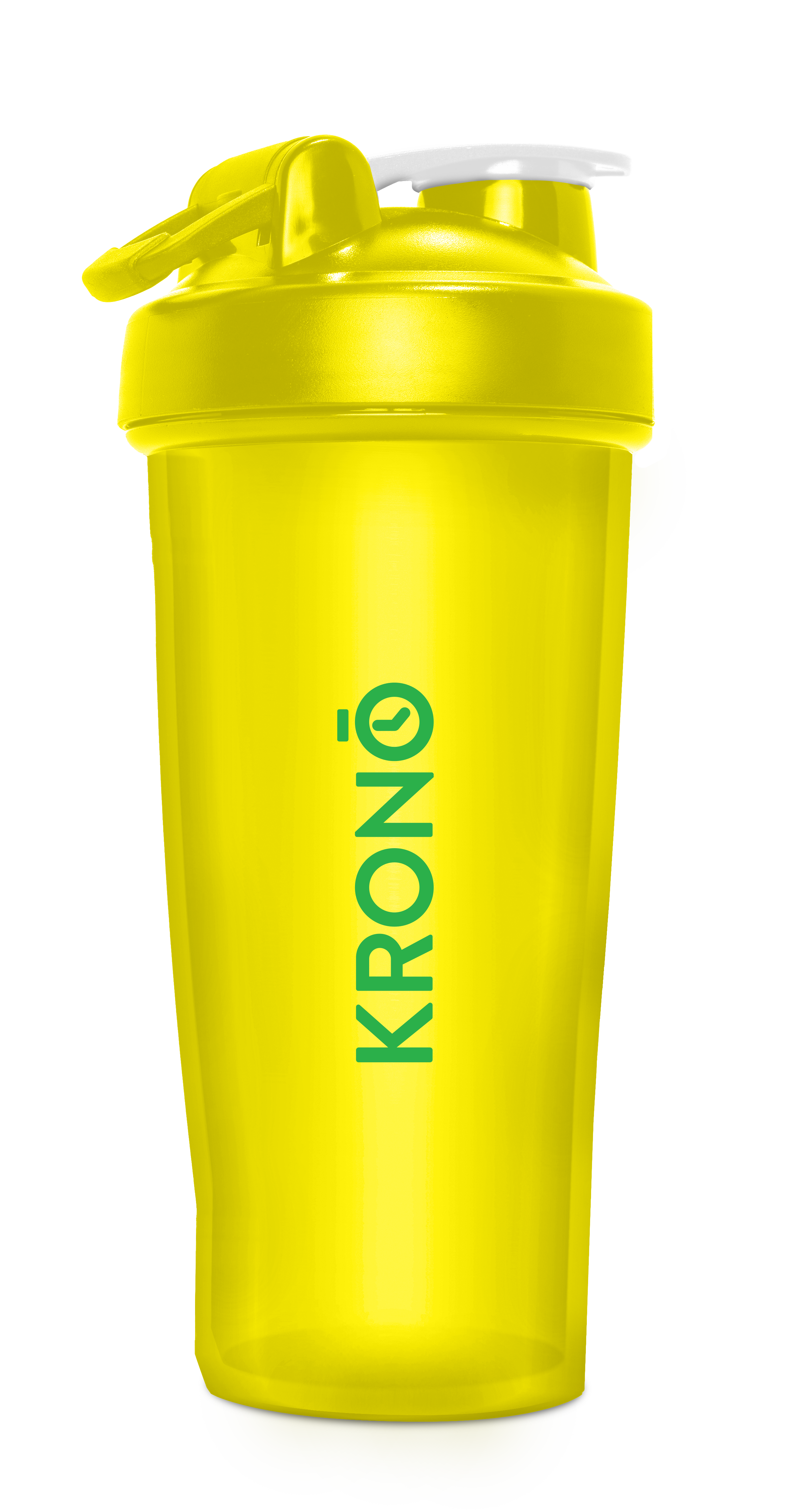 Krono Nutrition lemon mixing bottle, front view