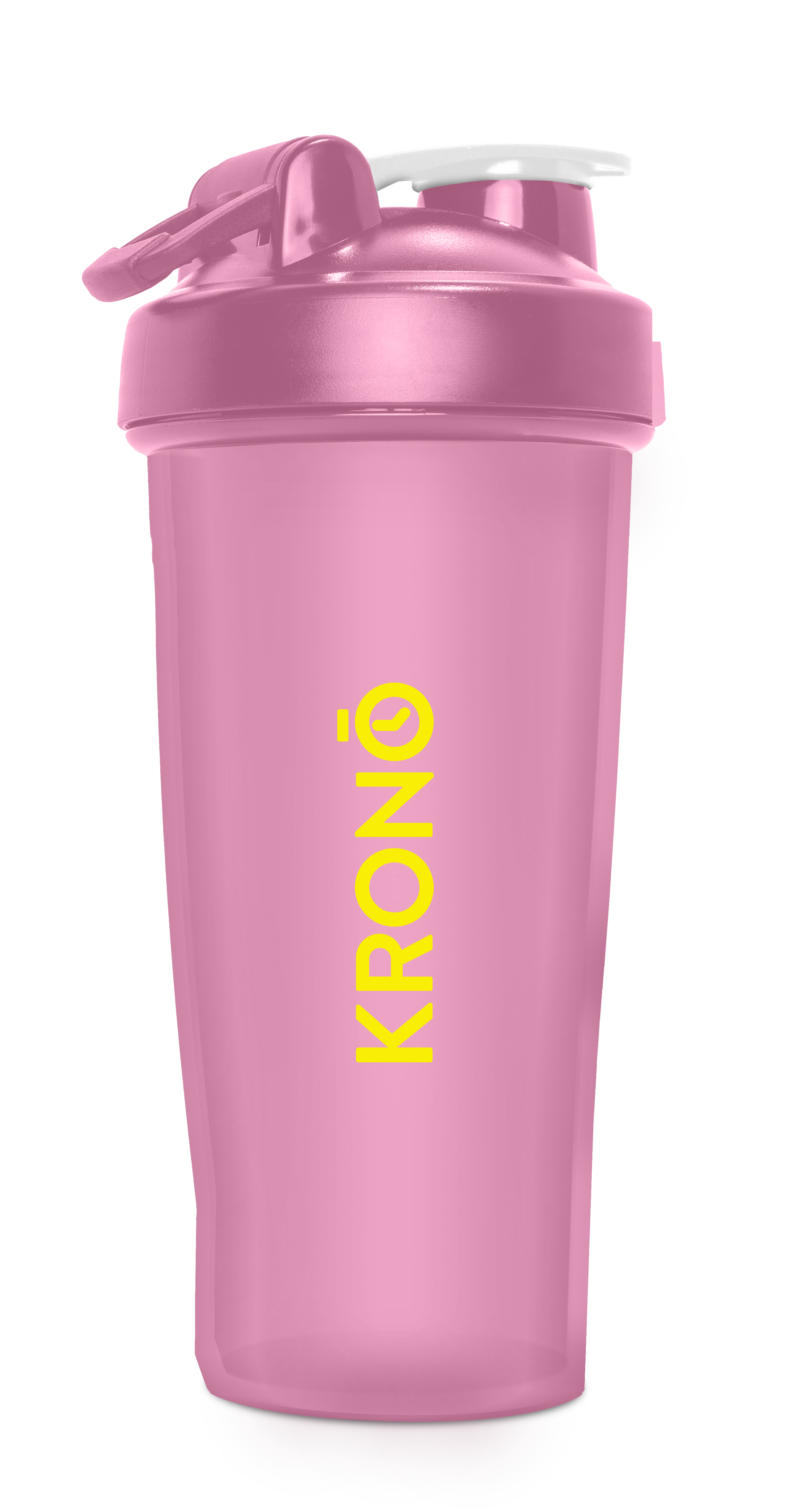 Krono Nutrition pink lemonade mixing bottle, front view