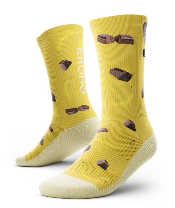 Pair of Krono Nutrition socks OUTWAY, banana and dark chocolate