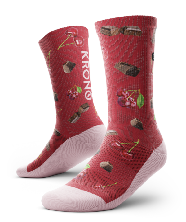 Pair of Krono Nutrition socks OUTWAY, dark cherry and chocolate