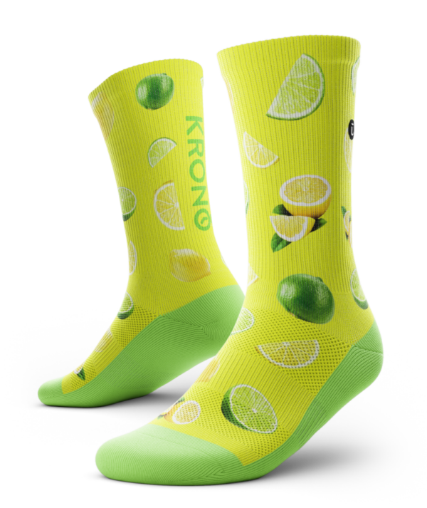 Pair of Krono Nutrition socks OUTWAY, lemon and lime