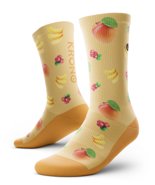 Pair of Krono Nutrition socks OUTWAY, light apricot and cranberry