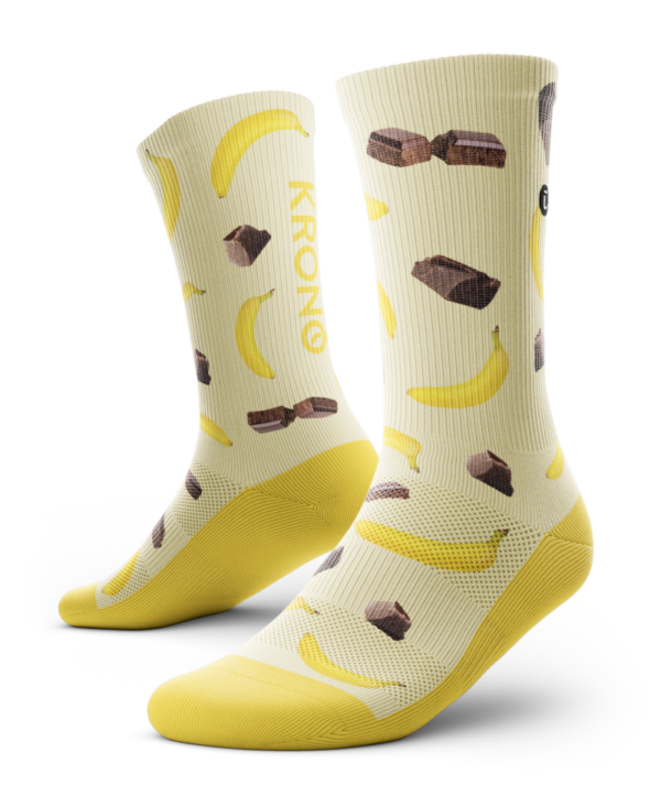 Pair of Krono Nutrition socks OUTWAY, light banana and chocolate