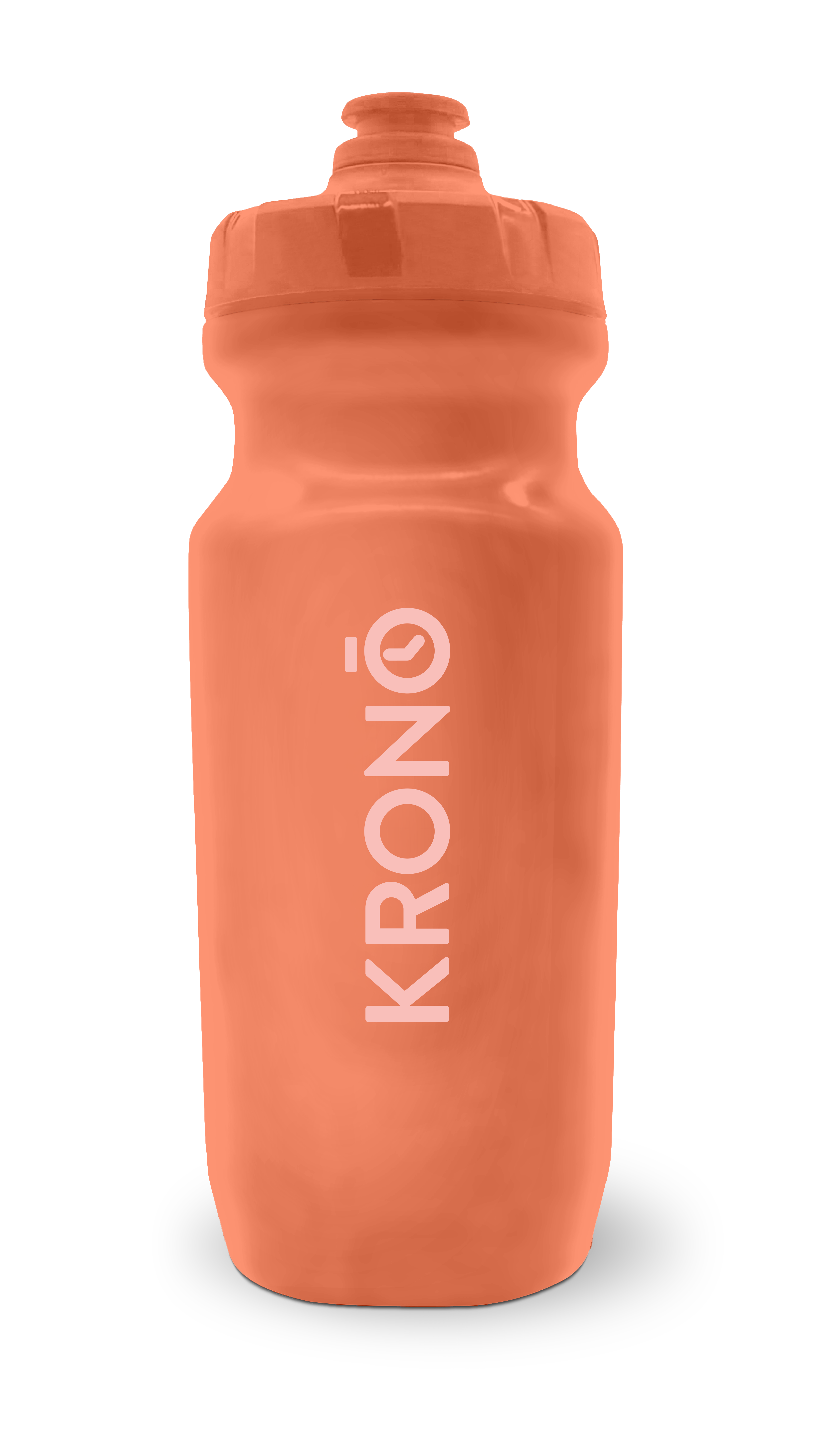 Krono Nutrition peach water bottle, front view
