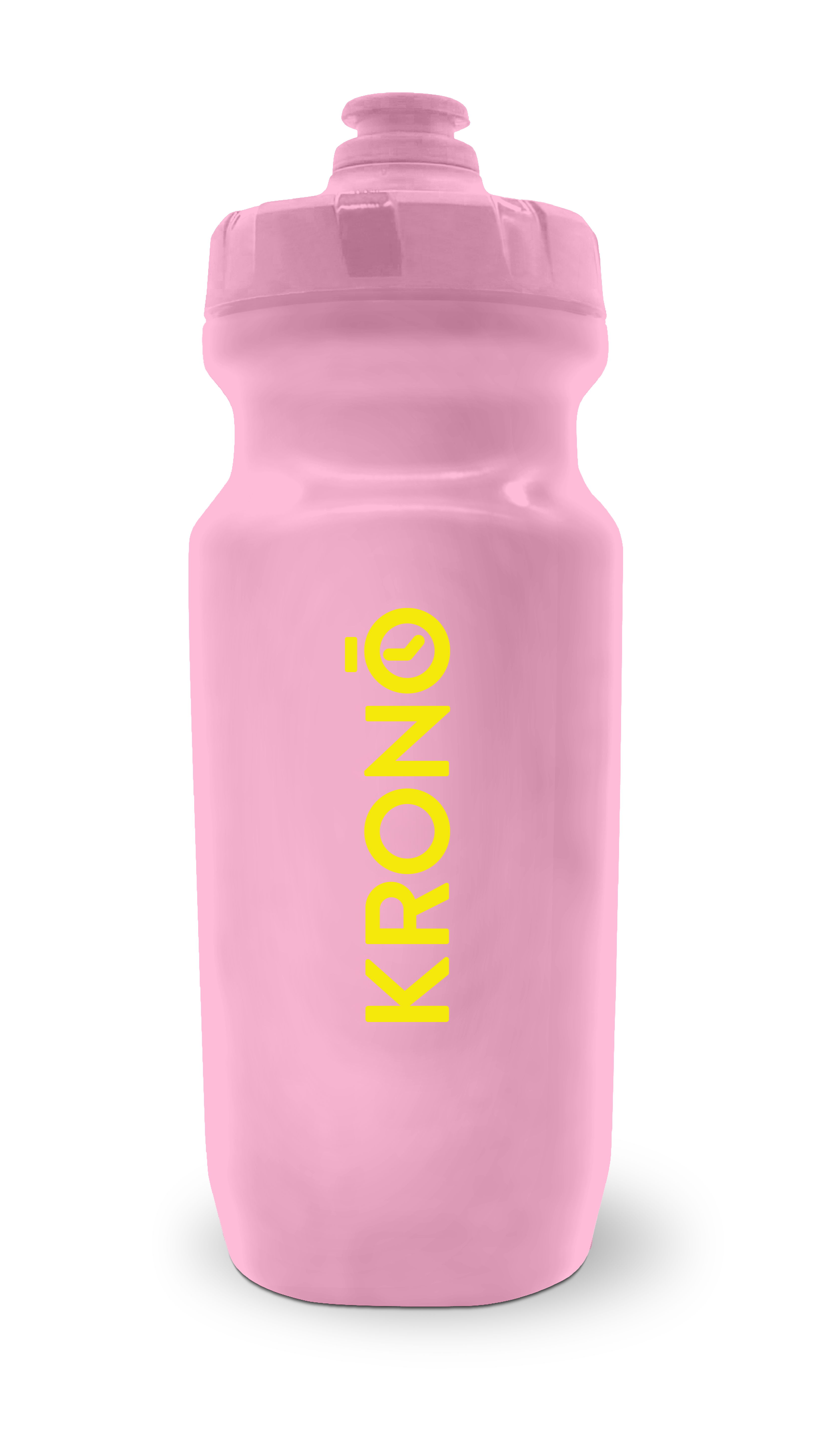 Krono Nutrition pink lemonade water bottle, front view