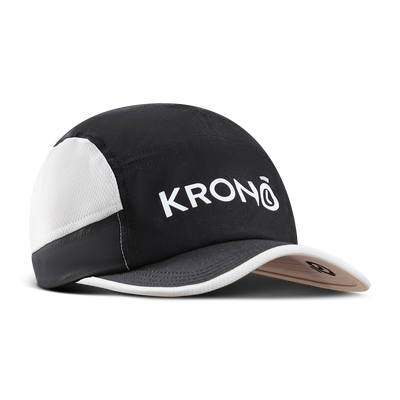 Krono Nutrition black and white cap, front view