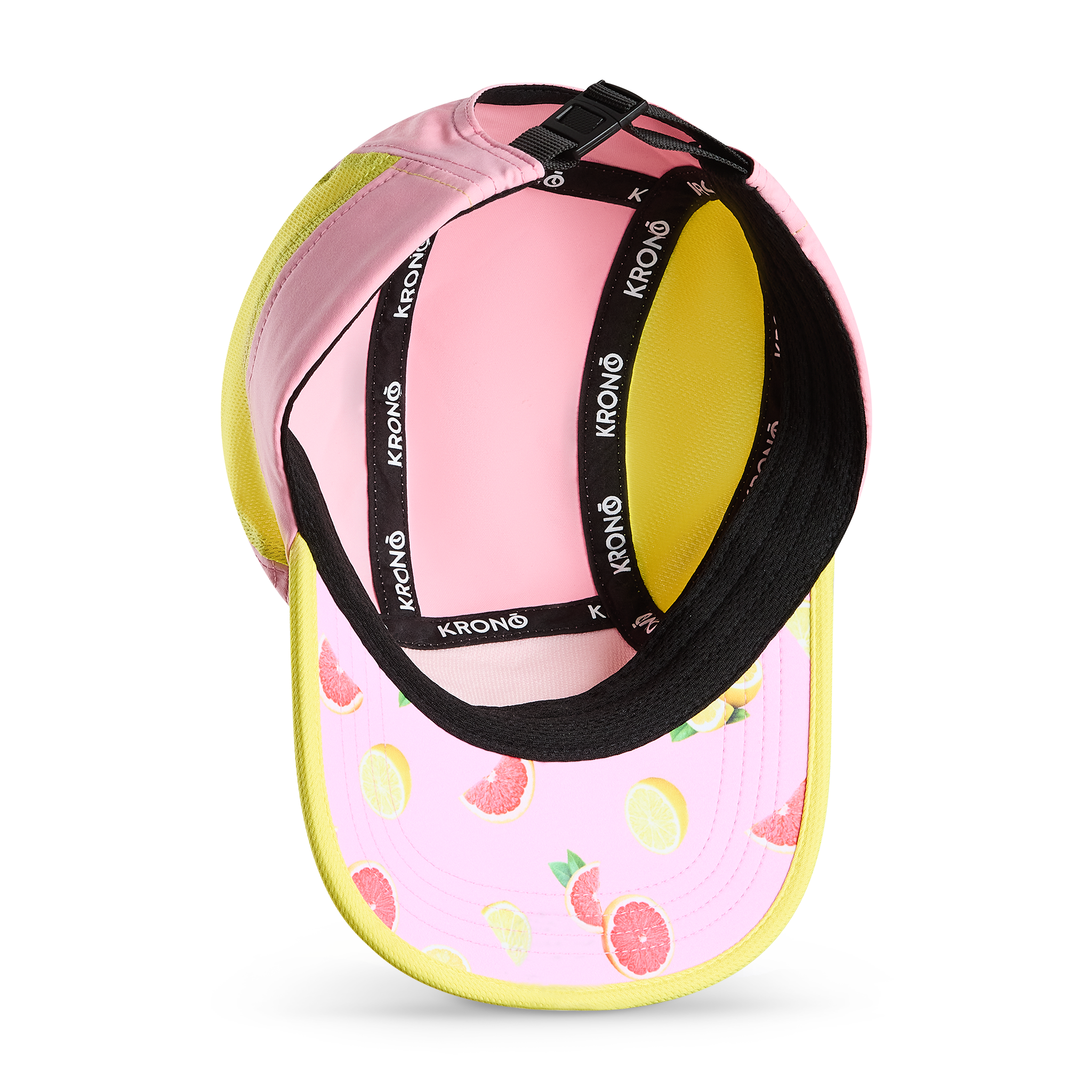 Krono Nutrition pink lemonade cap, view from below