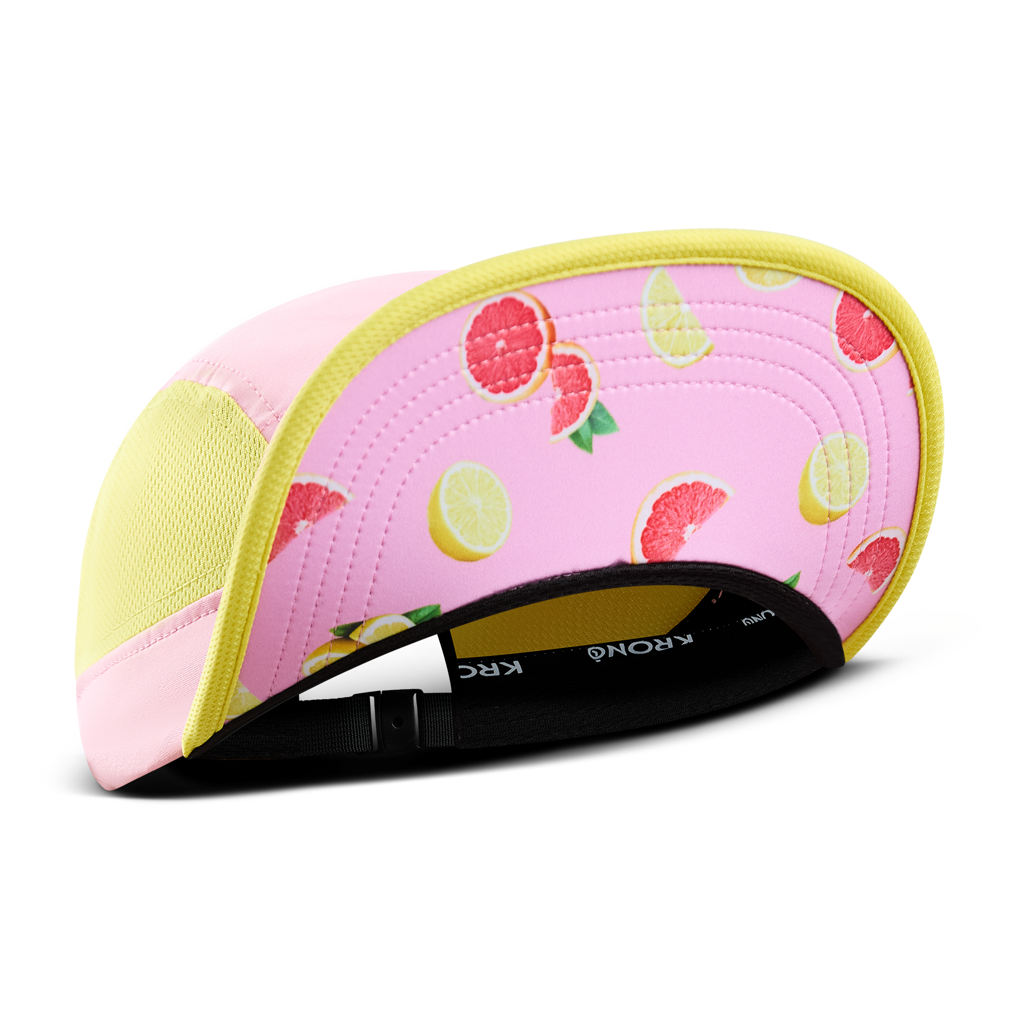 Krono Nutrition pink lemonade cap, front view, brim up
