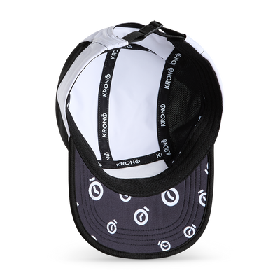 Krono Nutrition white and black cap, view from below
