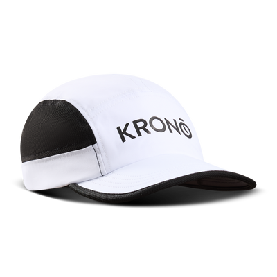 Krono Nutrition white and black cap, front view