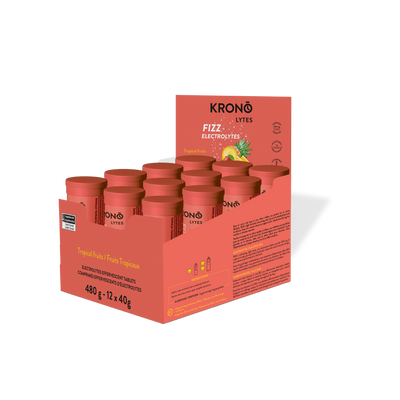 Krono Nutrition tropical fruits effervescent tablets, in a box of 12 tubes