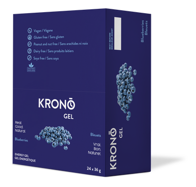 Krono Nutrition blueberries energy gel, in a box of 12