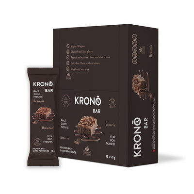 Krono Nutrition brownie protein bar, in a box of 12