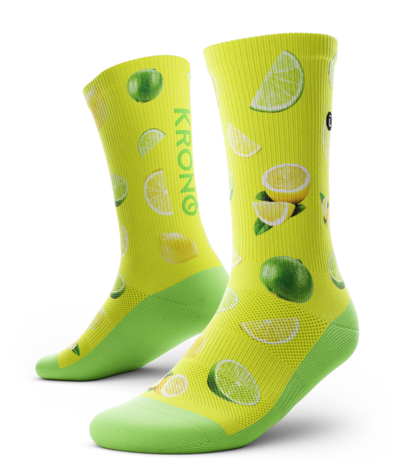Pair of Krono Nutrition socks OUTWAY, lemon and lime