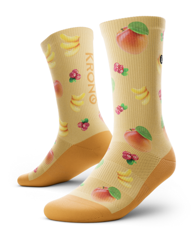 Pair of Krono Nutrition socks OUTWAY, light apricot and cranberry