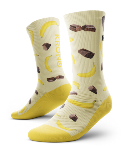 Pair of Krono Nutrition socks OUTWAY, light banana and chocolate