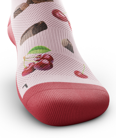 Krono Nutrition socks OUTWAY, lght cherry and chocolate, front view