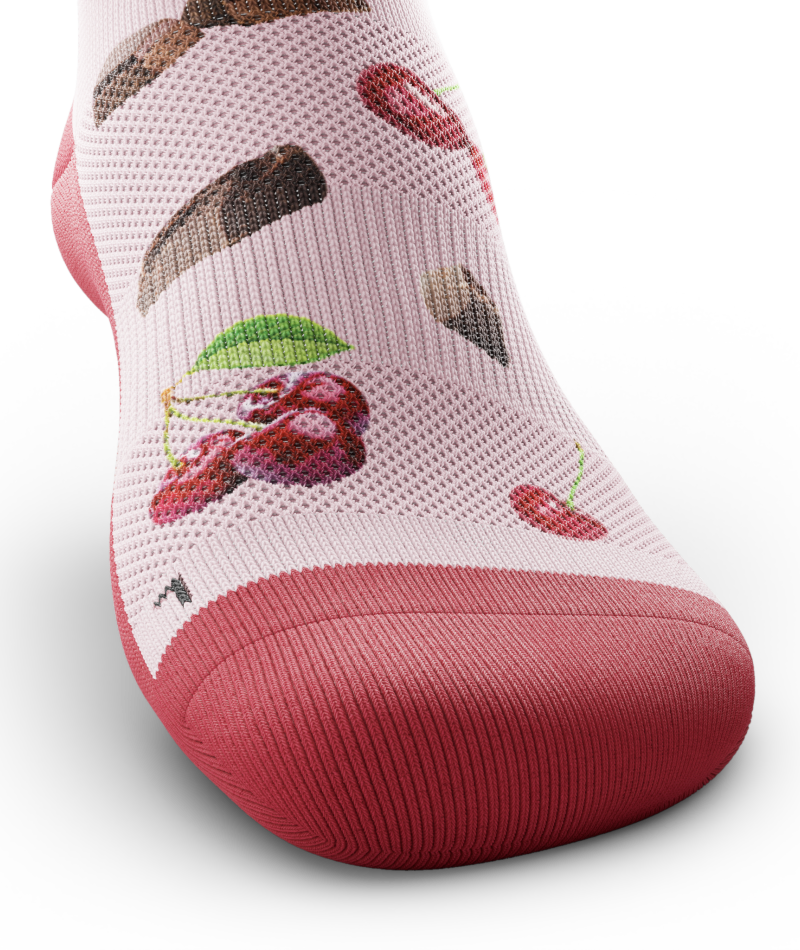 Krono Nutrition socks OUTWAY, lght cherry and chocolate, front view