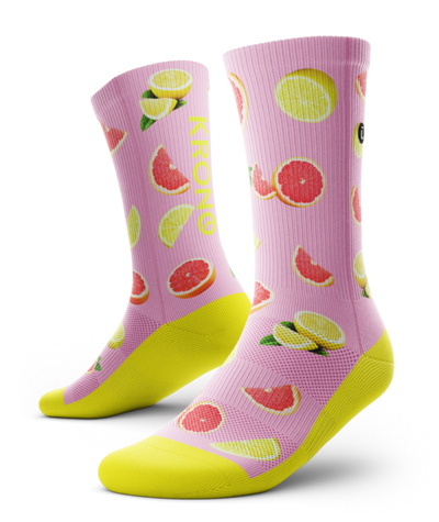 Pair of Krono Nutrition socks OUTWAY, pink lemonade