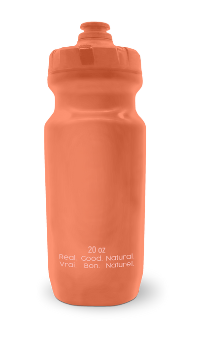 Krono Nutrition peach water bottle, back view