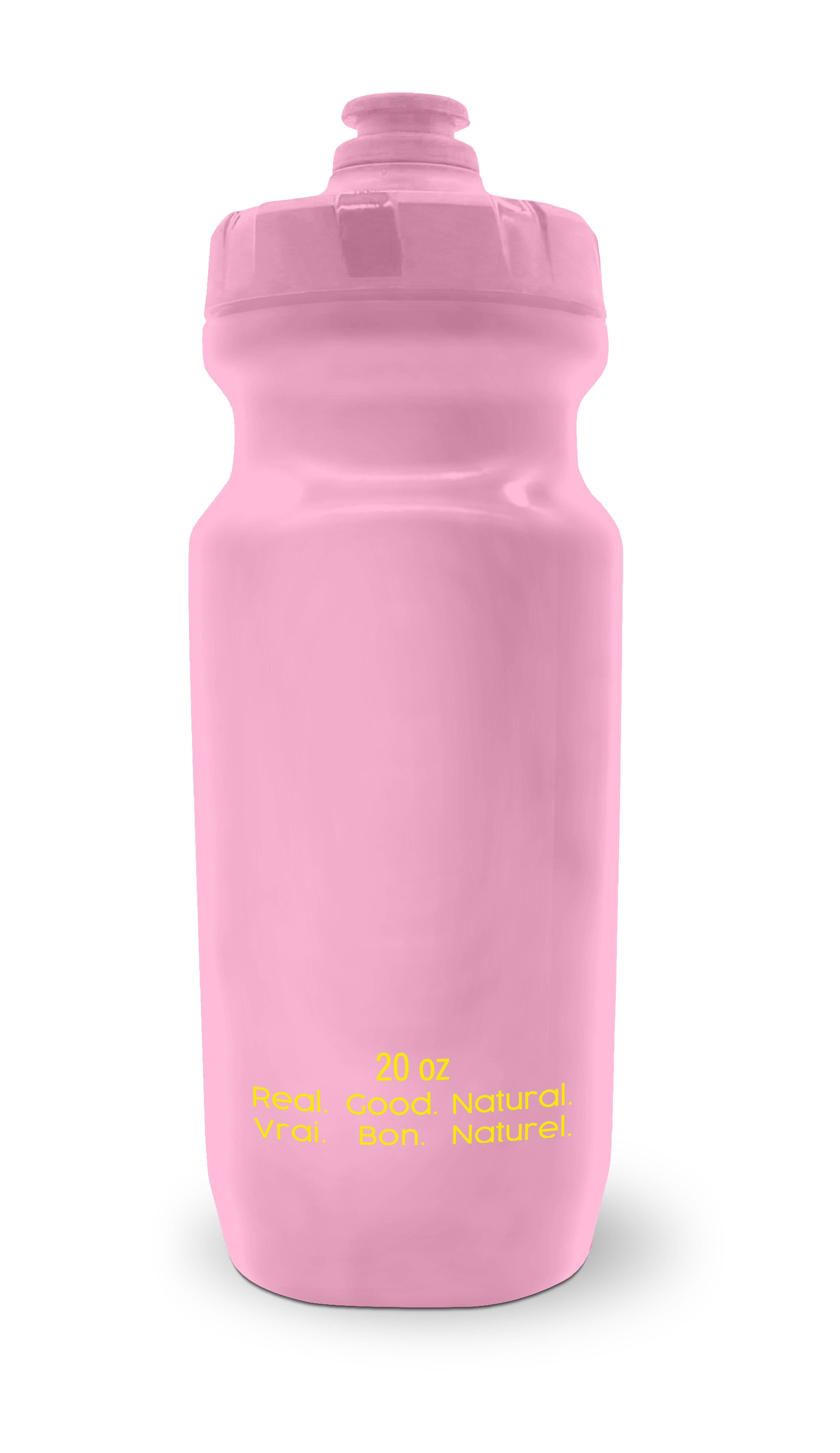 Krono Nutrition pink lemonade water bottle, back view