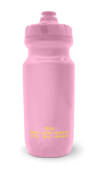 Krono Nutrition pink lemonade water bottle, back view