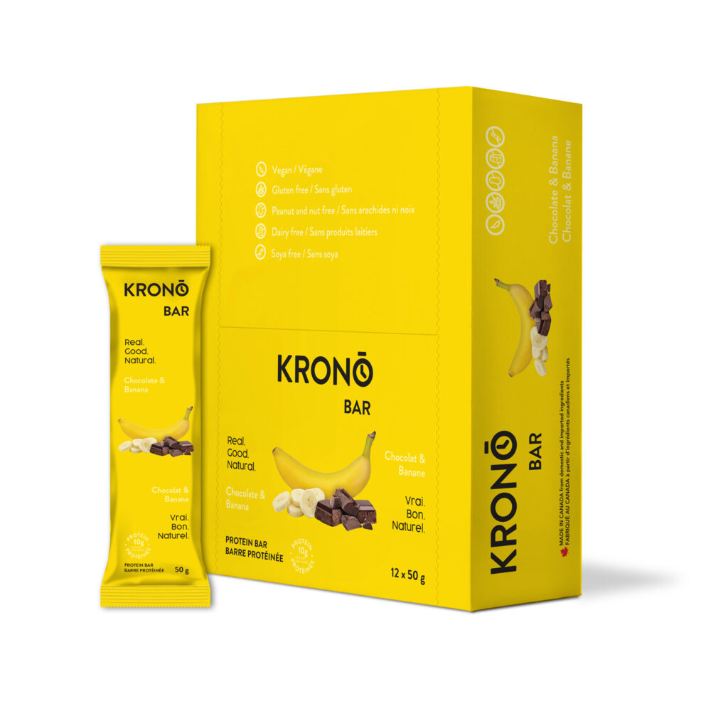Boîte de 12 barres protéinées Chocolat et banane de Krono Bar