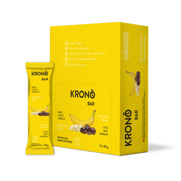 Boîte de 12 barres protéinées Chocolat et banane de Krono Bar