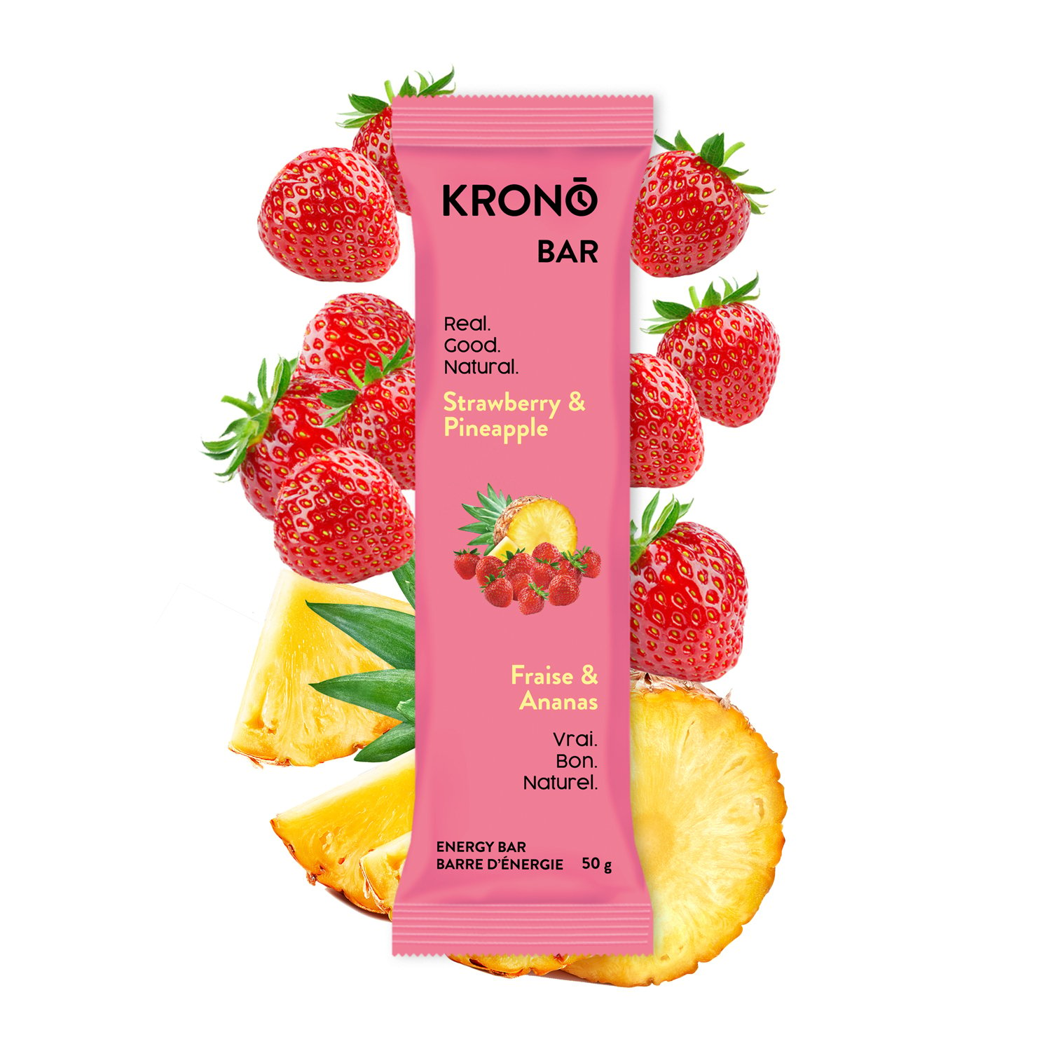 Une barre énergétique aux fraises et aux ananas Krono Bar