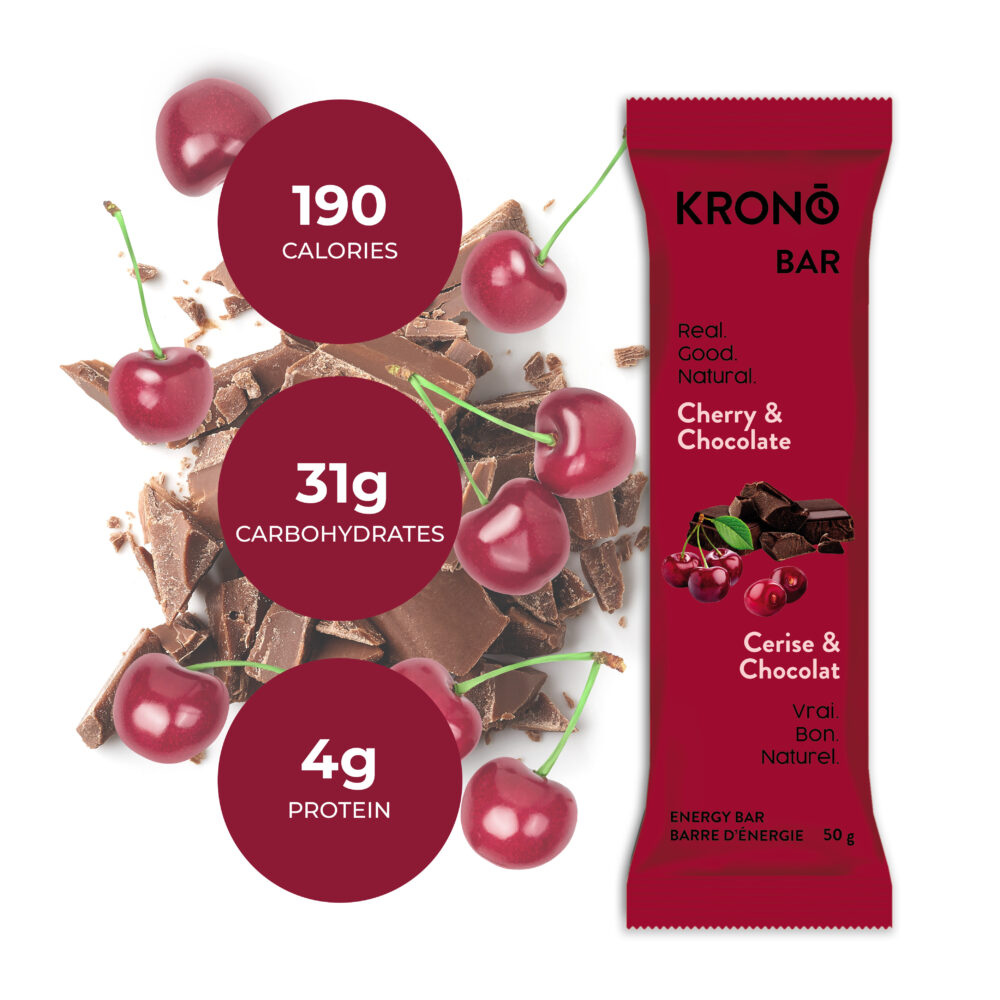 Barre énergétique Cerise et Chocolat avec valeurs nutritionnelles